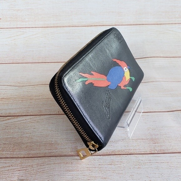 RARE! Loewe Paula's Ibiza Parrot Zip Around Long Leather Wallet - Picture 2 of 16